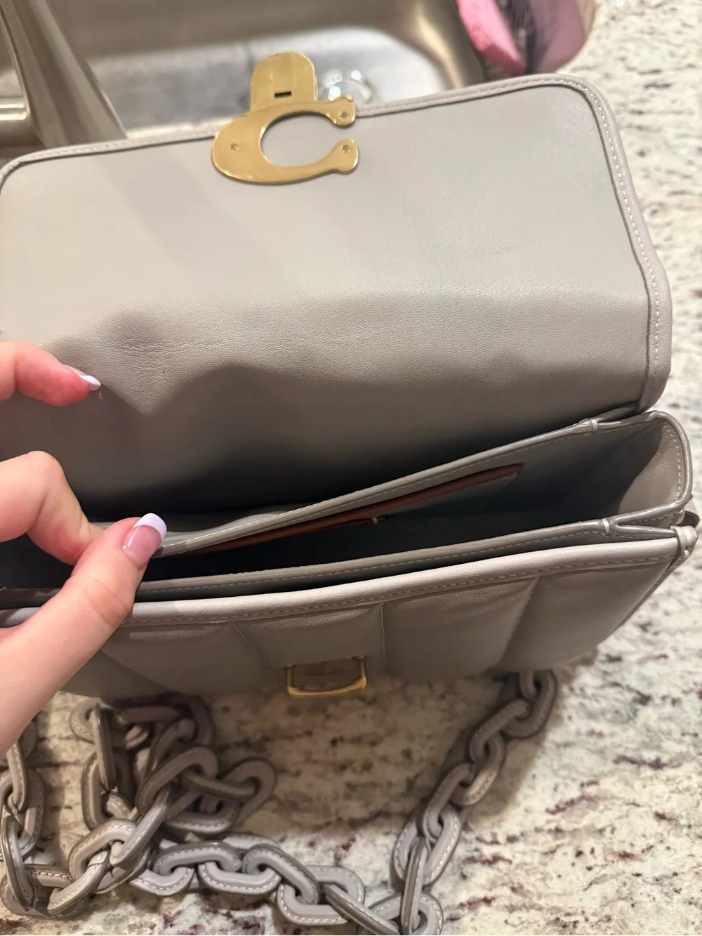 Coach quilted leather